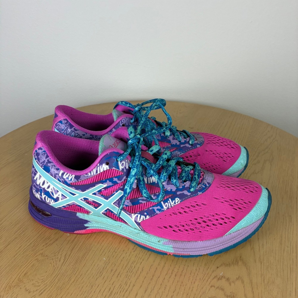 ASICS Gel-Noosa Tri 10 Running Shoes Pink Purple Women's 8.5 Sporty Activewear